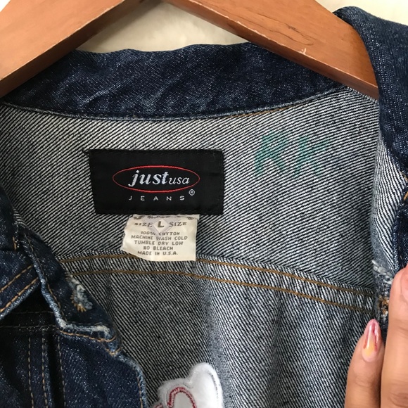 Rare Vintage Jean Jacket with Patches - Vietnam L - Picture 7 of 9